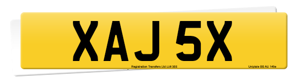 Registration number XAJ 5X